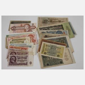 Konvolut Kleinmünzen und Scheine