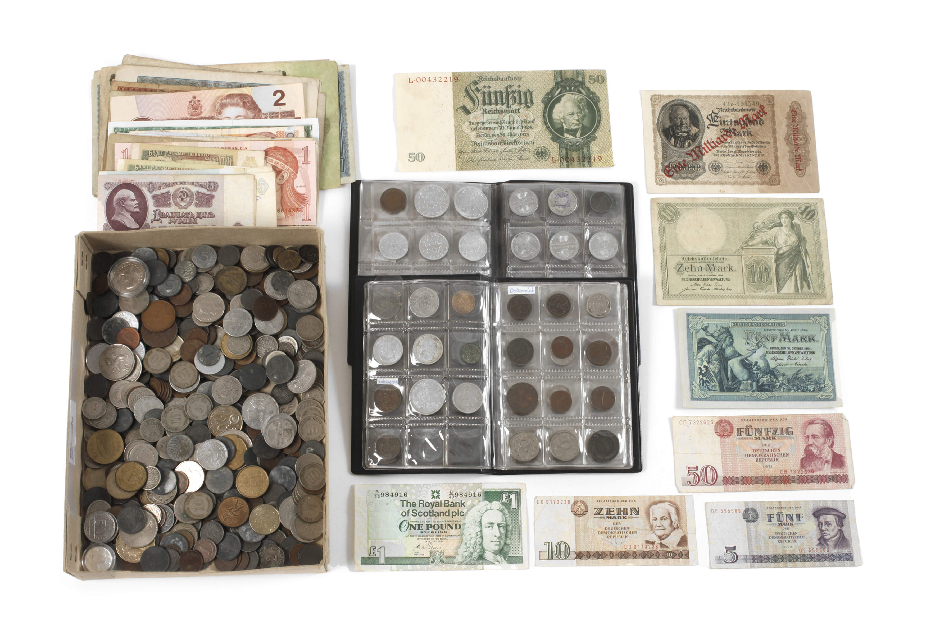 Konvolut Kleinmünzen und Scheine