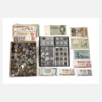 Konvolut Kleinmünzen und Scheine111