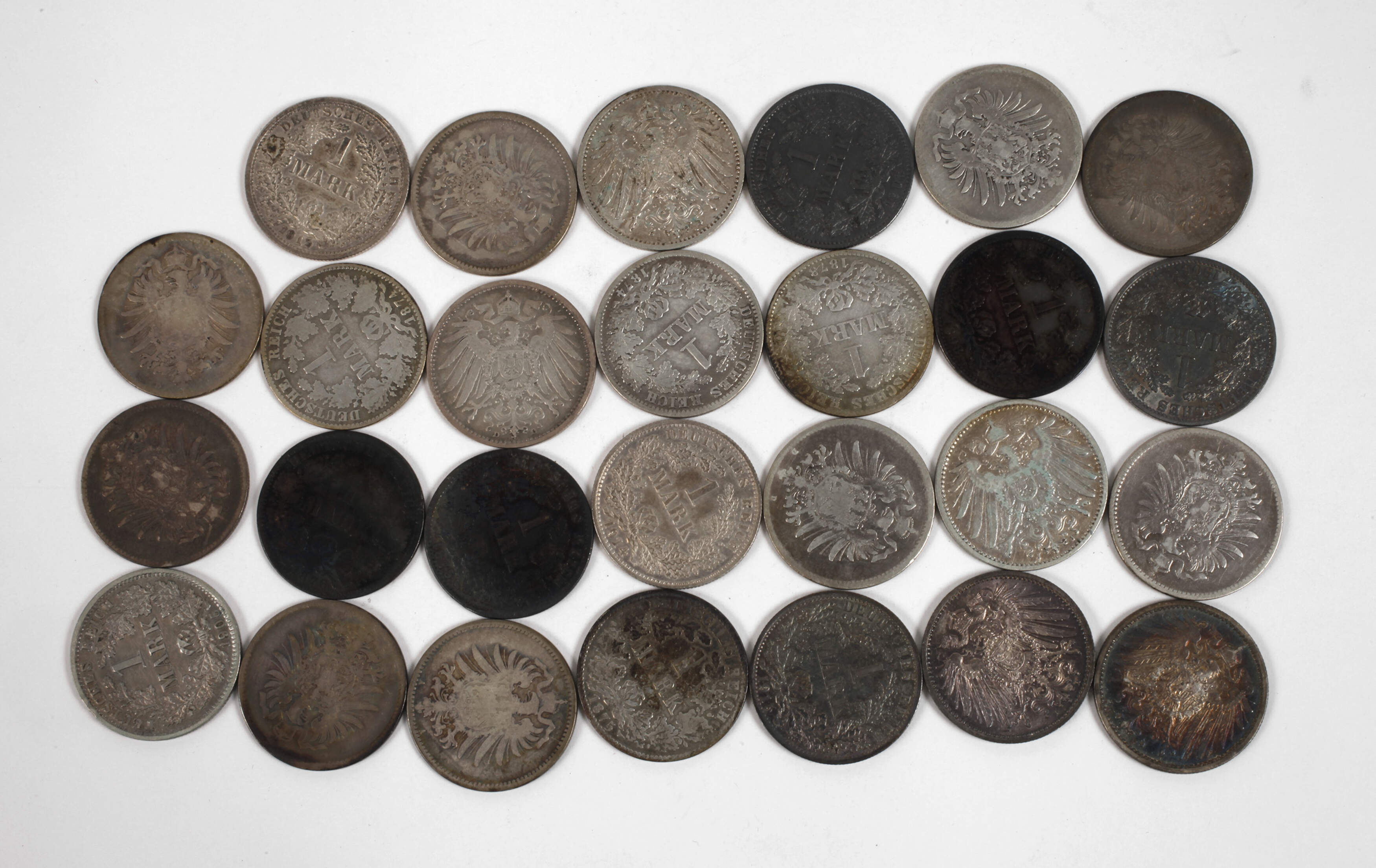 Konvolut 1 Mark Silbermünzen Kaiserreich