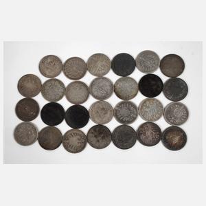 Konvolut 1 Mark Silbermünzen Kaiserreich