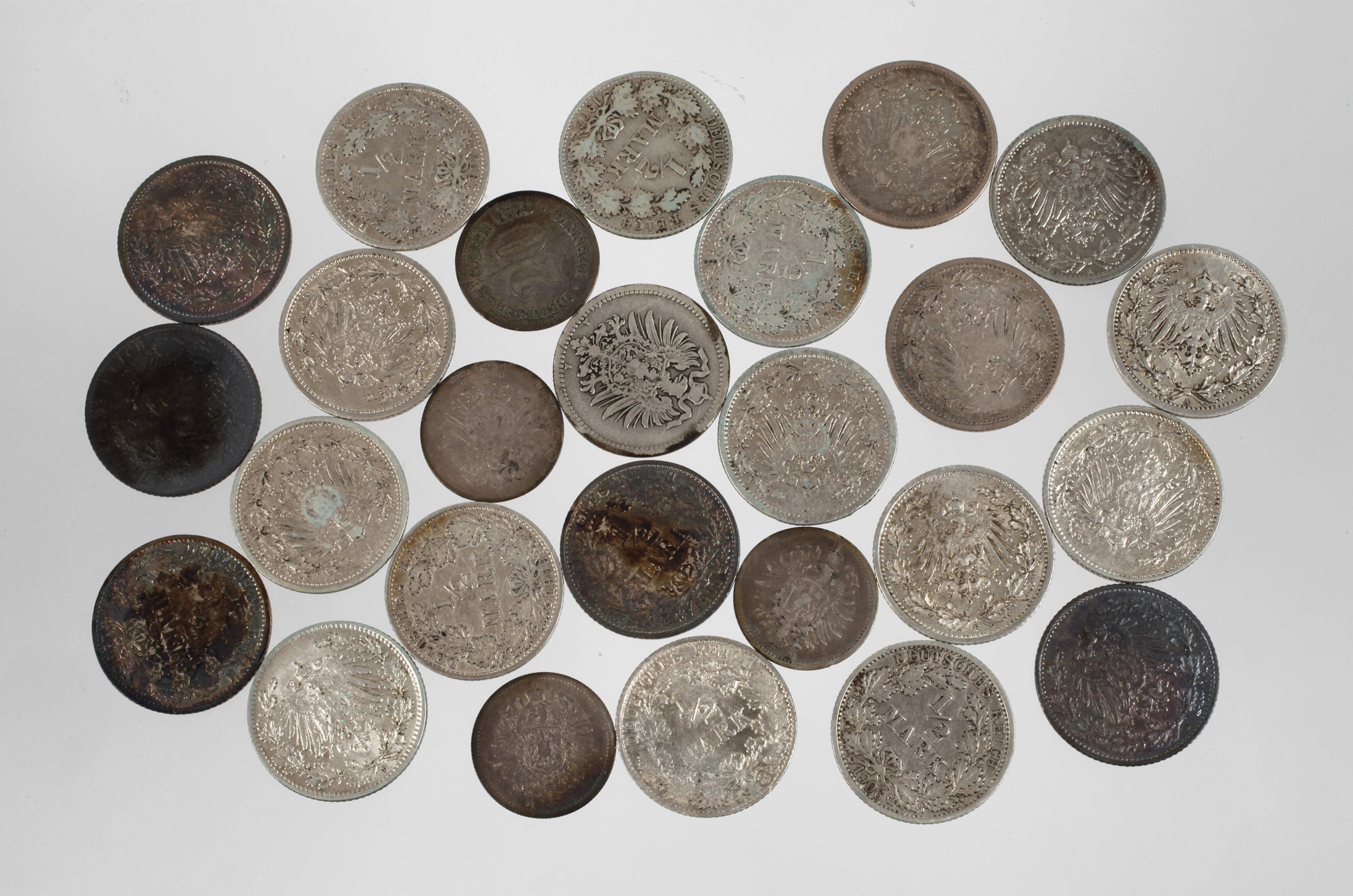 Konvolut 1/2 Mark Silbermünzen Kaiserreich