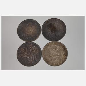 Konvolut 3 Mark Silbermünzen Kaiserreich