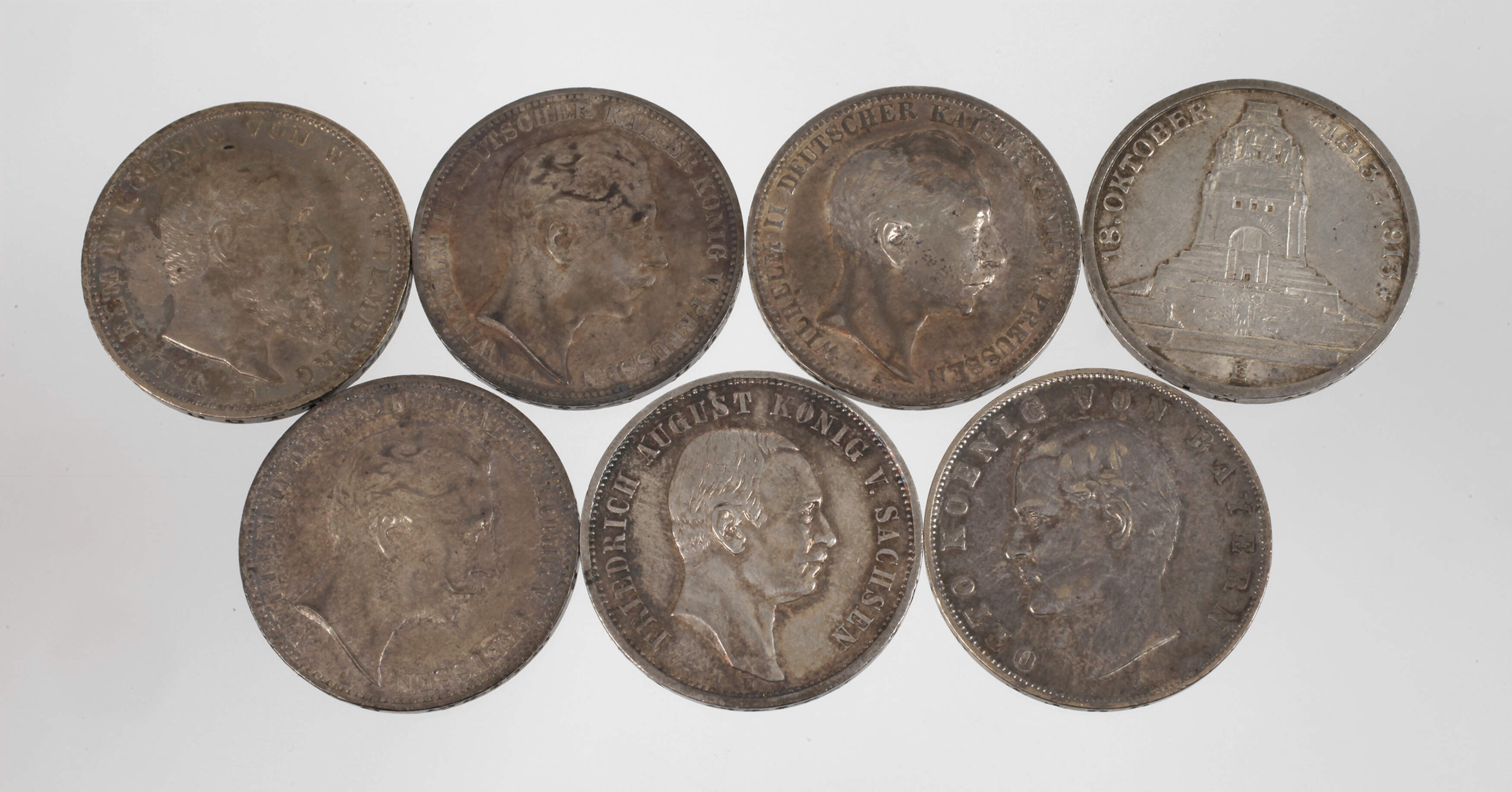 Konvolut 3 Mark Silbermünzen Kaiserreich