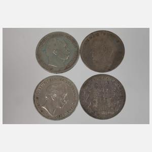 Konvolut 5 Mark Silbermünzen Kaiserreich