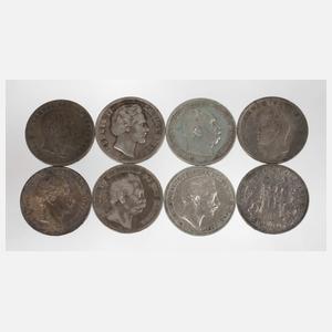 Konvolut 5 Mark Silbermünzen Kaiserreich