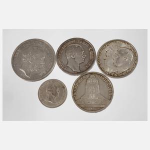 Konvolut Silbermünzen Sachsen