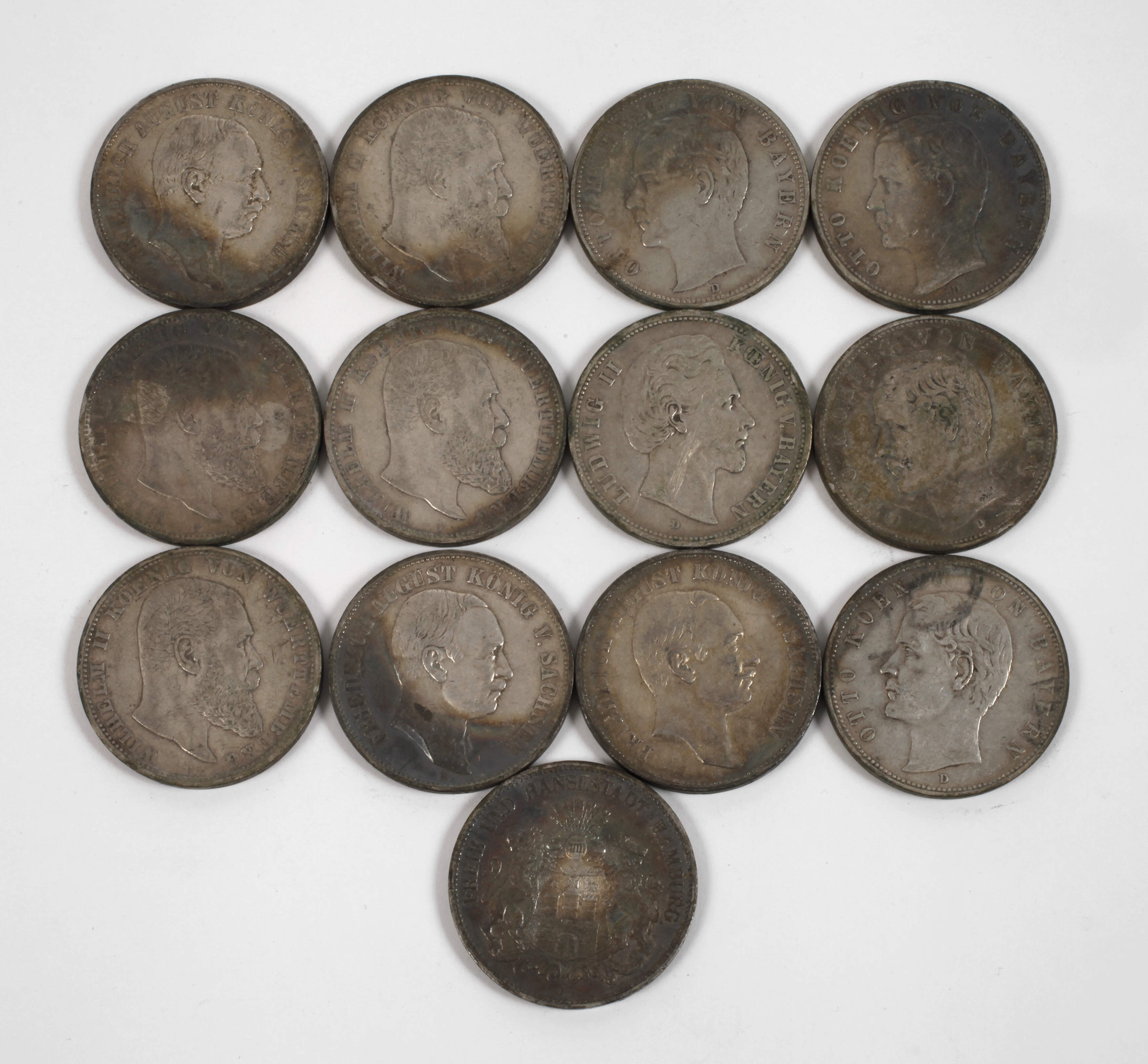 Konvolut 5 Reichsmark Silbermünzen