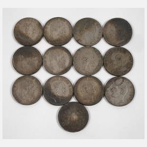 Konvolut 5 Reichsmark Silbermünzen