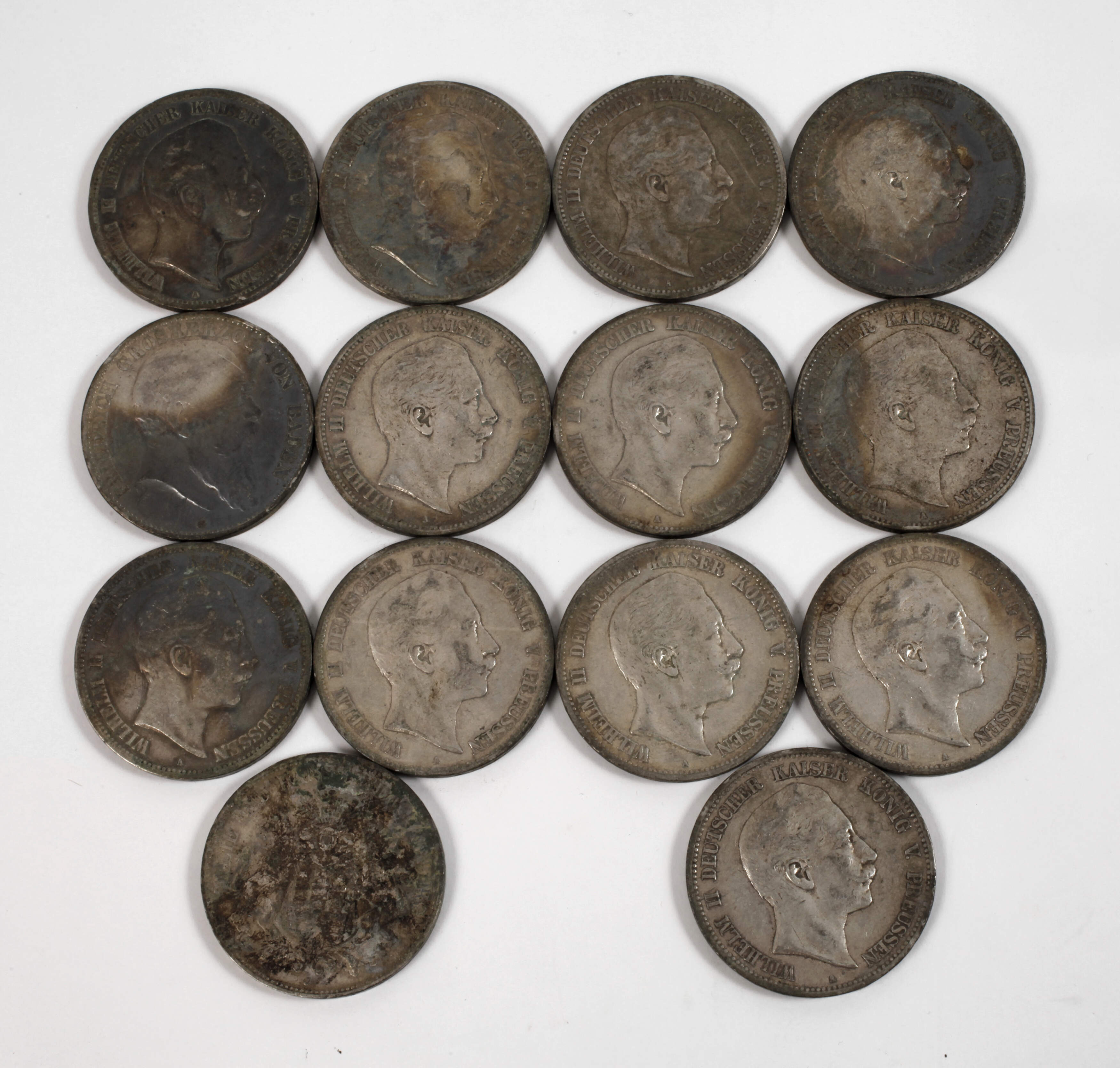 Konvolut 5 Reichsmark Silbermünzen