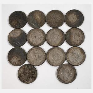 Konvolut 5 Reichsmark Silbermünzen