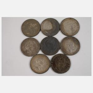 Konvolut 5 Reichsmark Silbermünzen