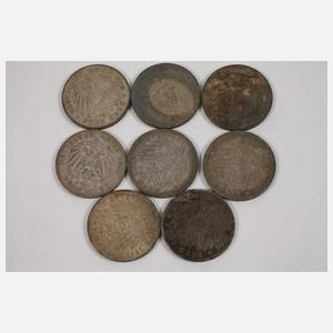 Konvolut 5 Reichsmark Silbermünzen