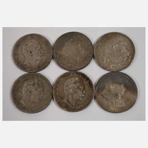 Konvolut 5 Reichsmark Silbermünzen