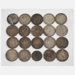 Konvolut Silbermünzen Kaiserreich