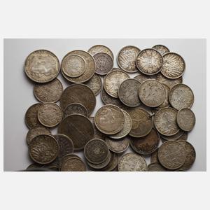 Konvolut Silbermünzen Deutsches Reich