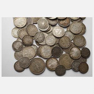 Konvolut Silbermünzen Deutsches Reich