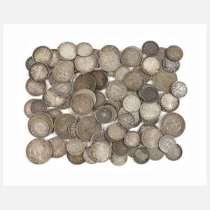 Konvolut Silbermünzen Deutsches Reich