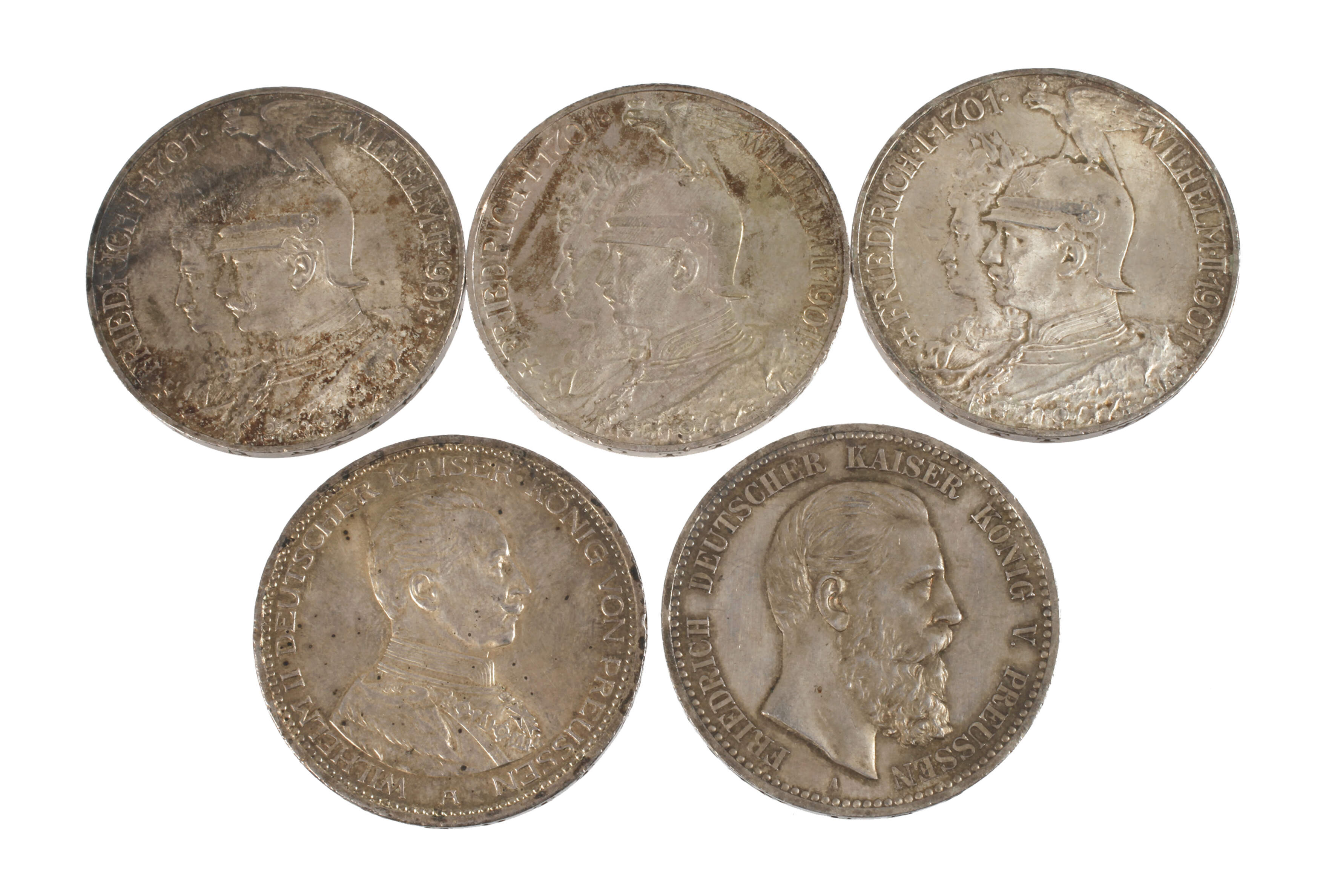 Konvolut 5 Mark Preußen