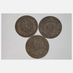 Konvolut 5 Mark Kaiserreich