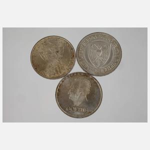 Konvolut 3 Mark Münzen Weimar
