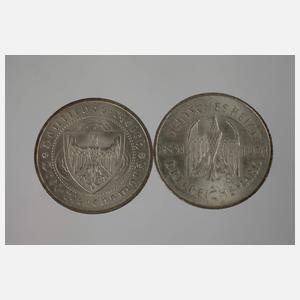 Konvolut 3 Mark Münzen Weimar