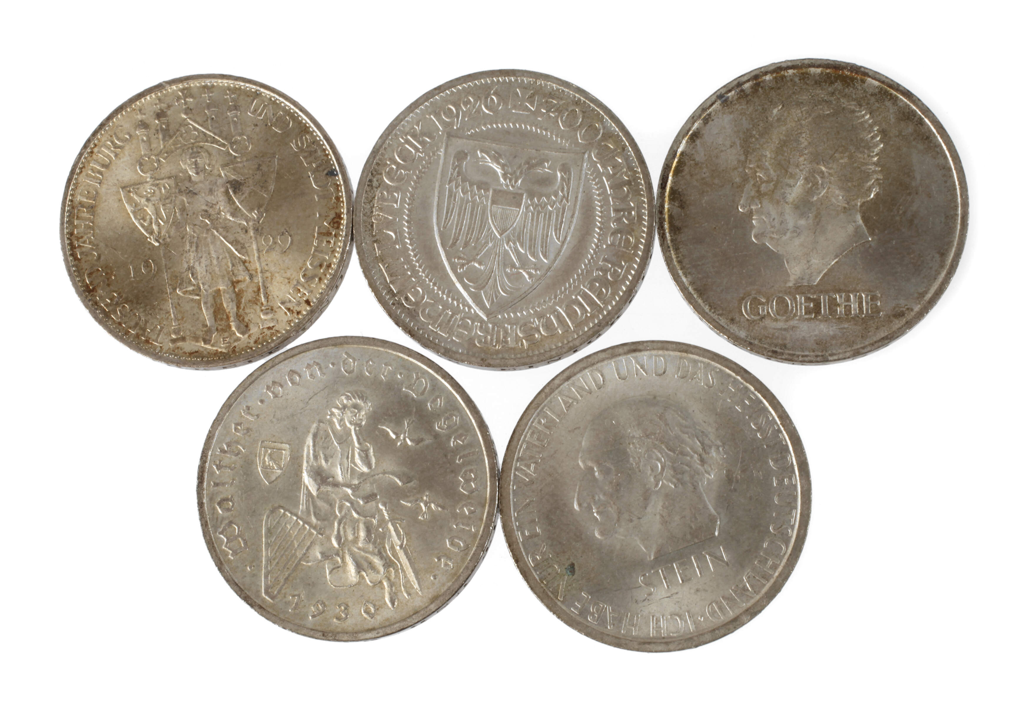 Konvolut 3 Mark Münzen Weimar