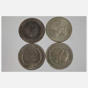 Konvolut 5 Mark Münzen Weimar