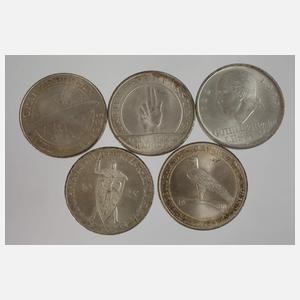 Konvolut 5 Mark Münzen Weimar