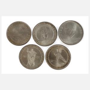 Konvolut 5 Mark Münzen Weimar