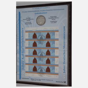 Konvolut 10 DM Numisblätter