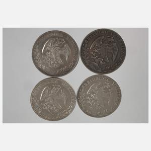 Acht Silbermünzen Mexiko