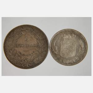 Zwei Silbermünzen Dänemark