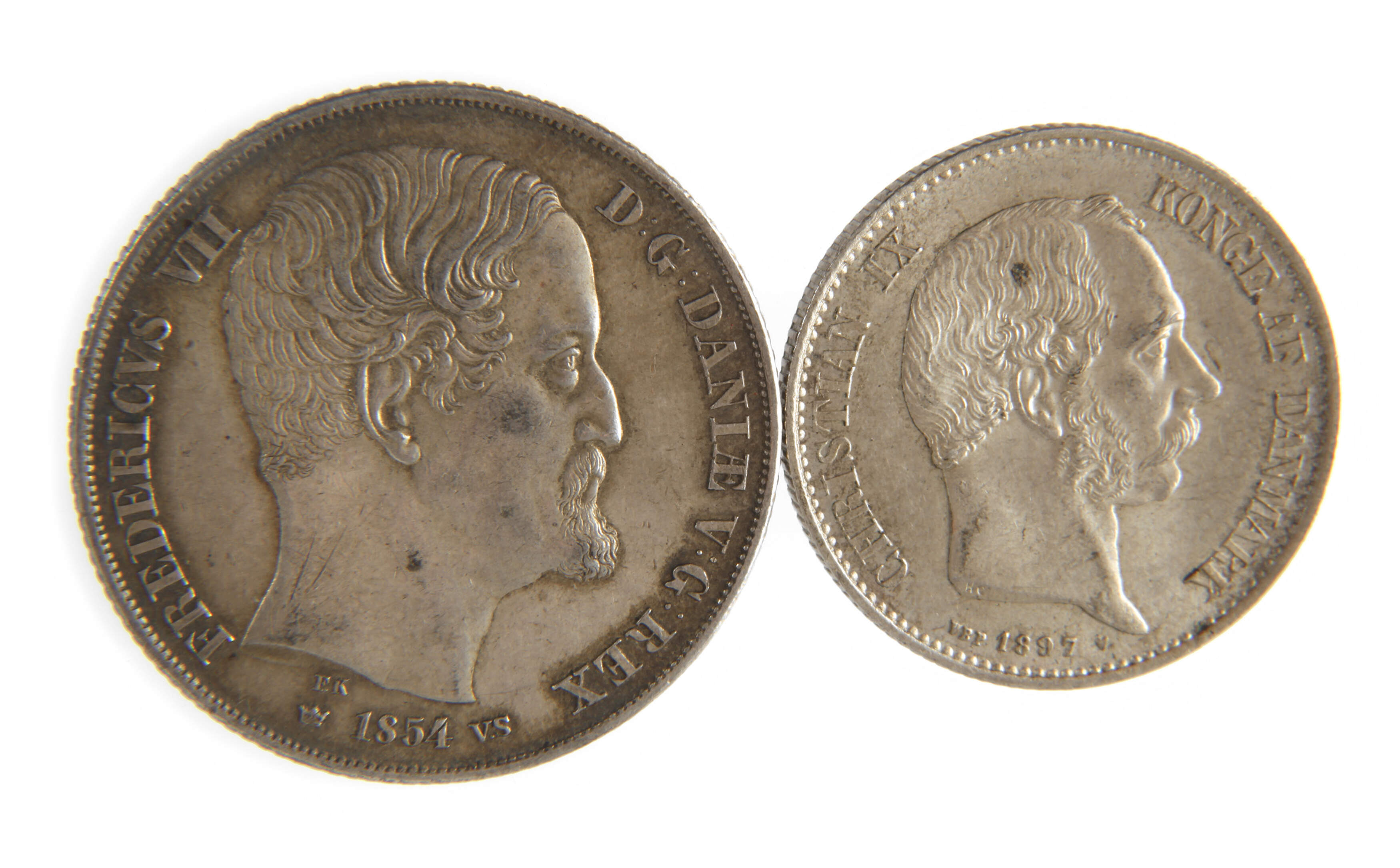 Zwei Silbermünzen Dänemark