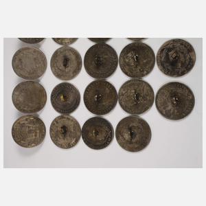 Konvolut Knöpfe aus historischen Silbermünzen