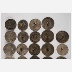 Konvolut Knöpfe aus historischen Silbermünzen