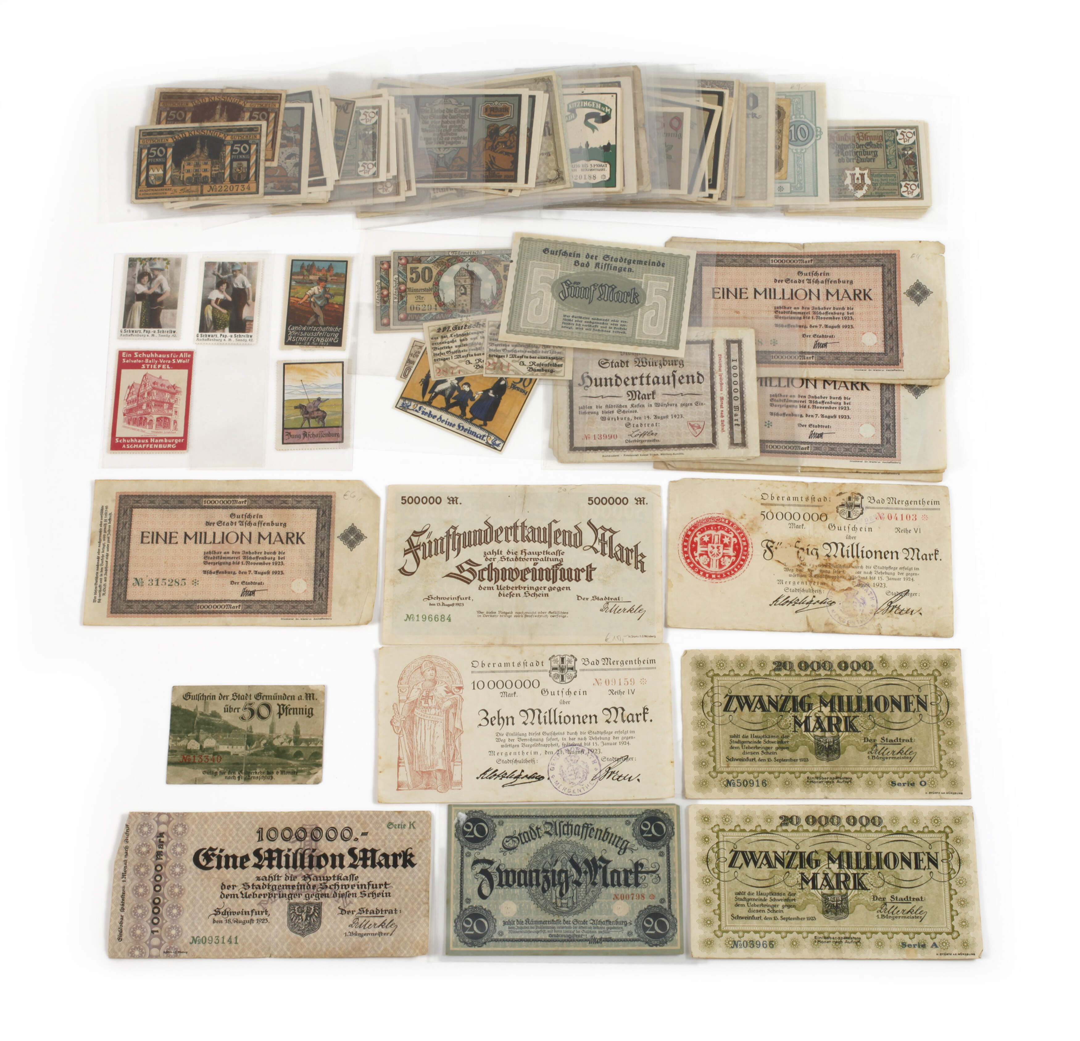 Konvolut Notgeldscheine Unterfranken