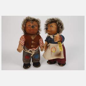 Steiff zwei Igel-Paare "Mecki" und "Micki"