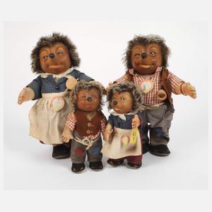 Steiff zwei Igel-Paare "Mecki" und "Micki"