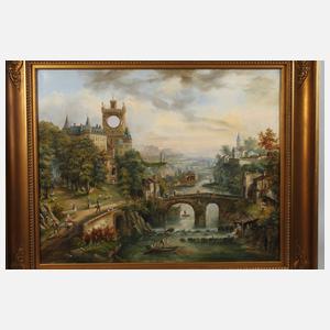 Bilderuhr Biedermeier