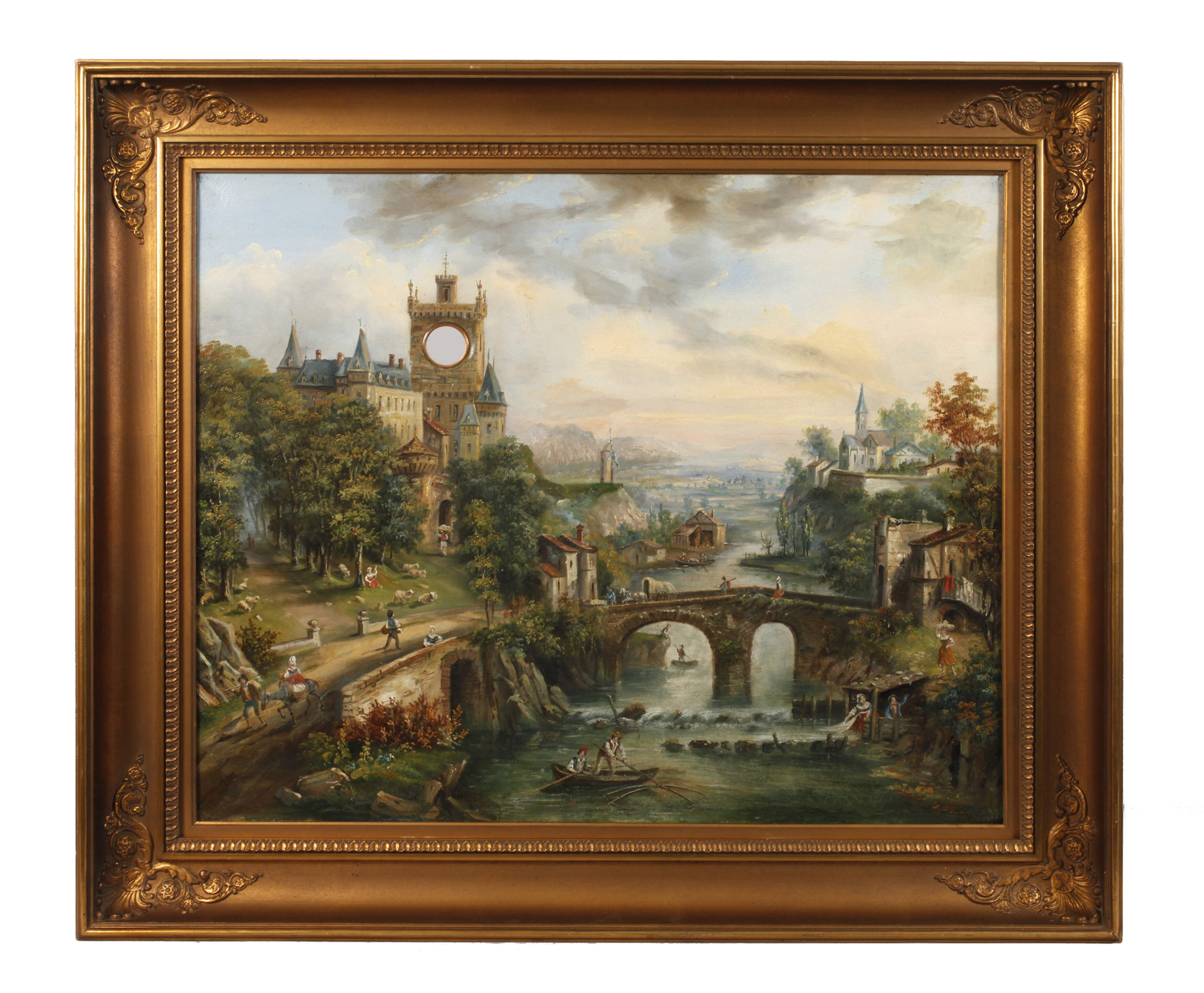 Bilderuhr Biedermeier