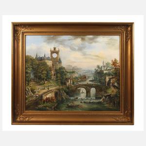 Bilderuhr Biedermeier