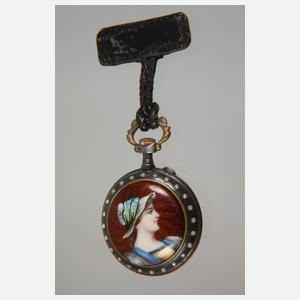 Damenhängeuhr Emaille