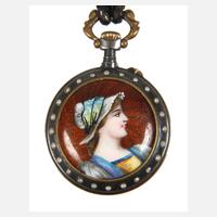 Damenhängeuhr Emaille111