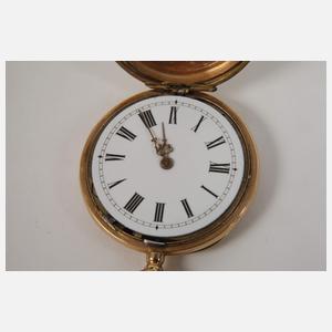 Damenhängeuhr Gold und Emaille