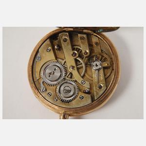 Damenhängeuhr Gold und Emaille