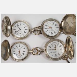 Neun Schlüsseluhren Silber