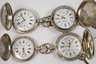 Neun Schlüsseluhren Silber