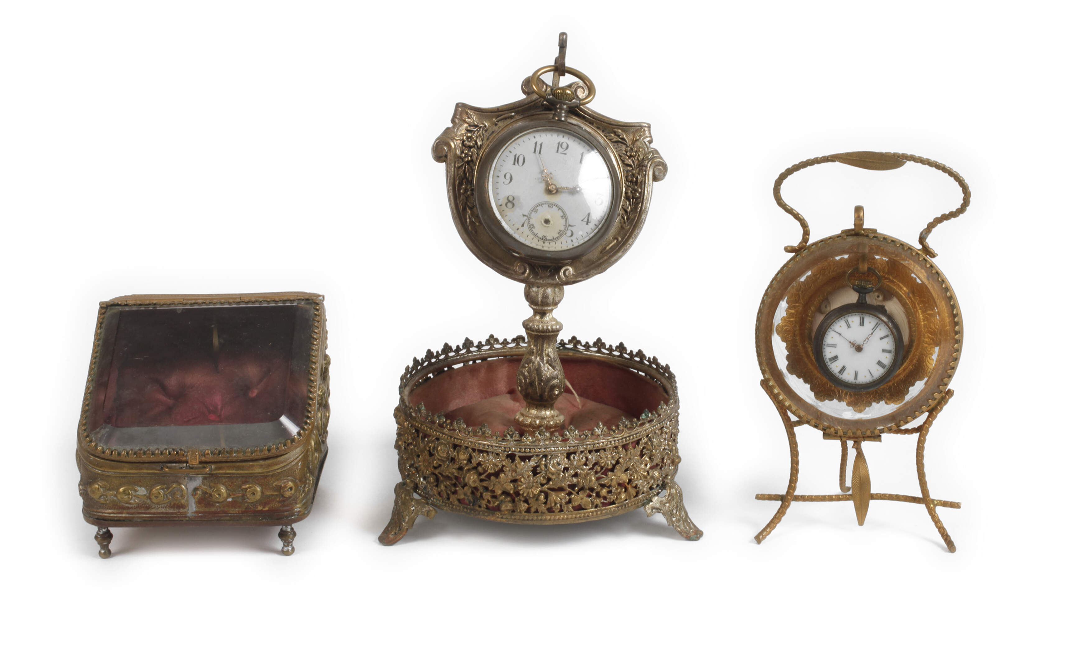 Drei Uhrenständer