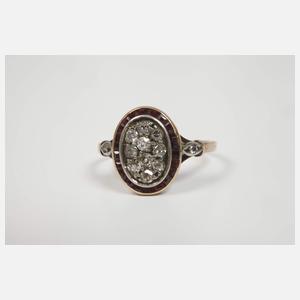 Historischer Ring mit Diamanten und Granaten